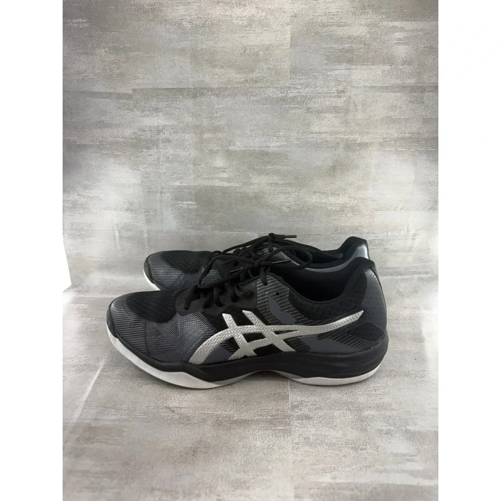 ASICS Gel-Tactic Women Volleyball Shoes Black Silver 1072A035 Sz US 10.5